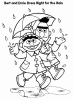 A coloring page of sesame street